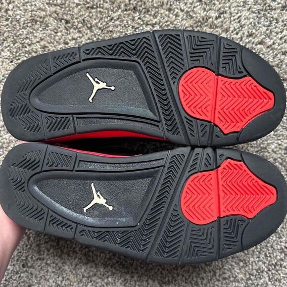 Nike Air Jordan 4 Red Thunder Size 5 Youth (Size 6.5 Women's) - Picture 5 of 7